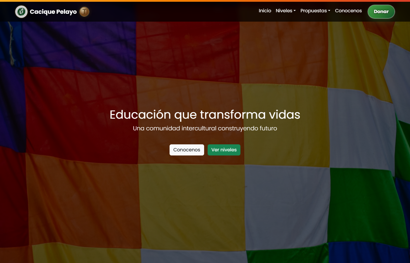 Screenshot de la web de Cacique Pelayo